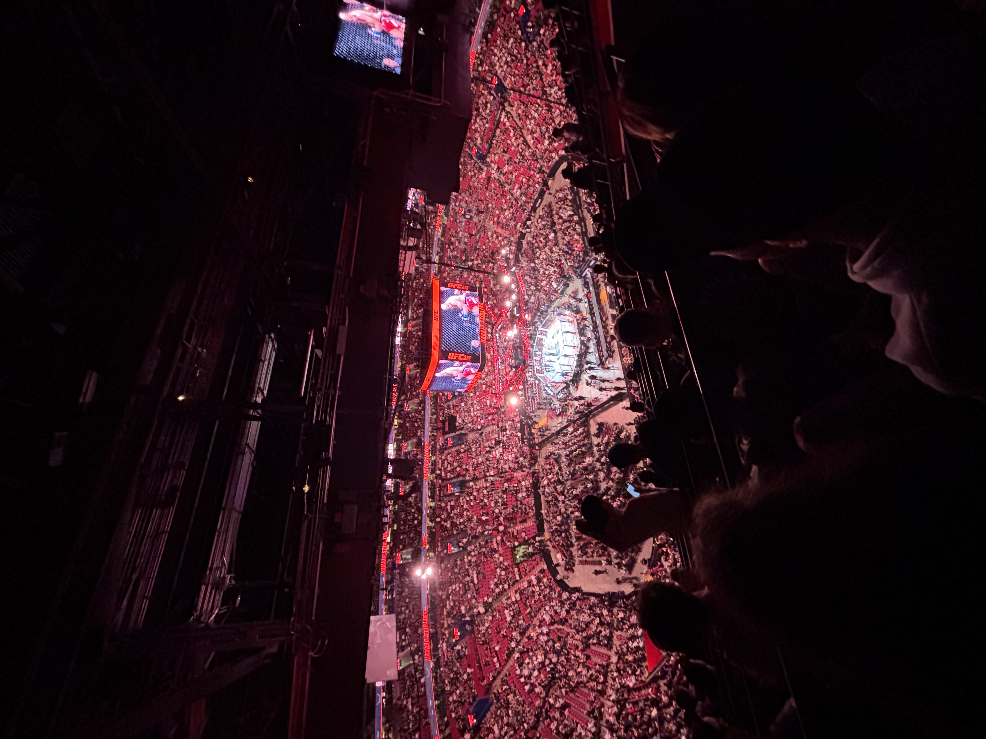 View from the seats inside the Bell Centre during UFC 315