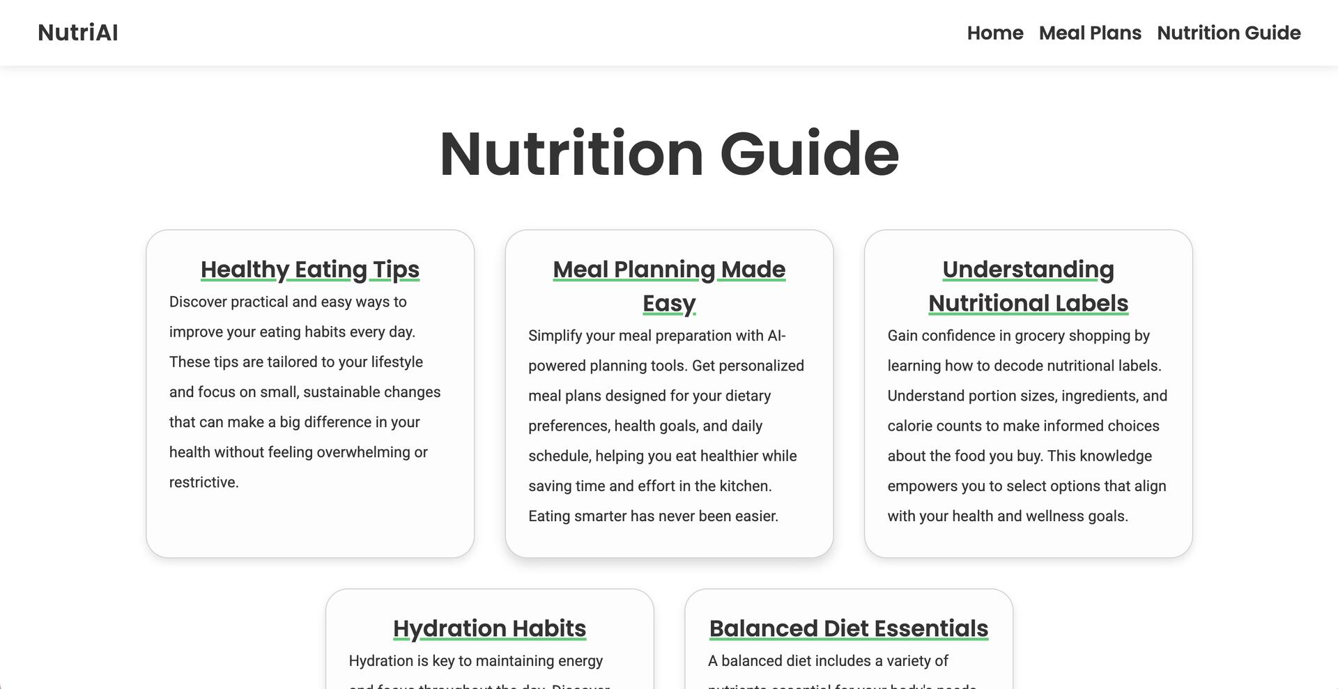 NutriAI - AI-Powered Meal Plan Generator preview